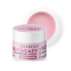 CLARESA Soft and Easy Milky Pink - Изграждащ гел млечно розов 45gr.