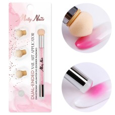 Molly Nails Sponge Brush for Ombre Двустранна гъбка за омбре розова
