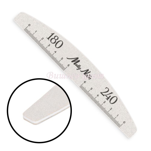 Molly Nails Mineral Nail File Boat Half - Moon Standard 180/240 Пила за нокти